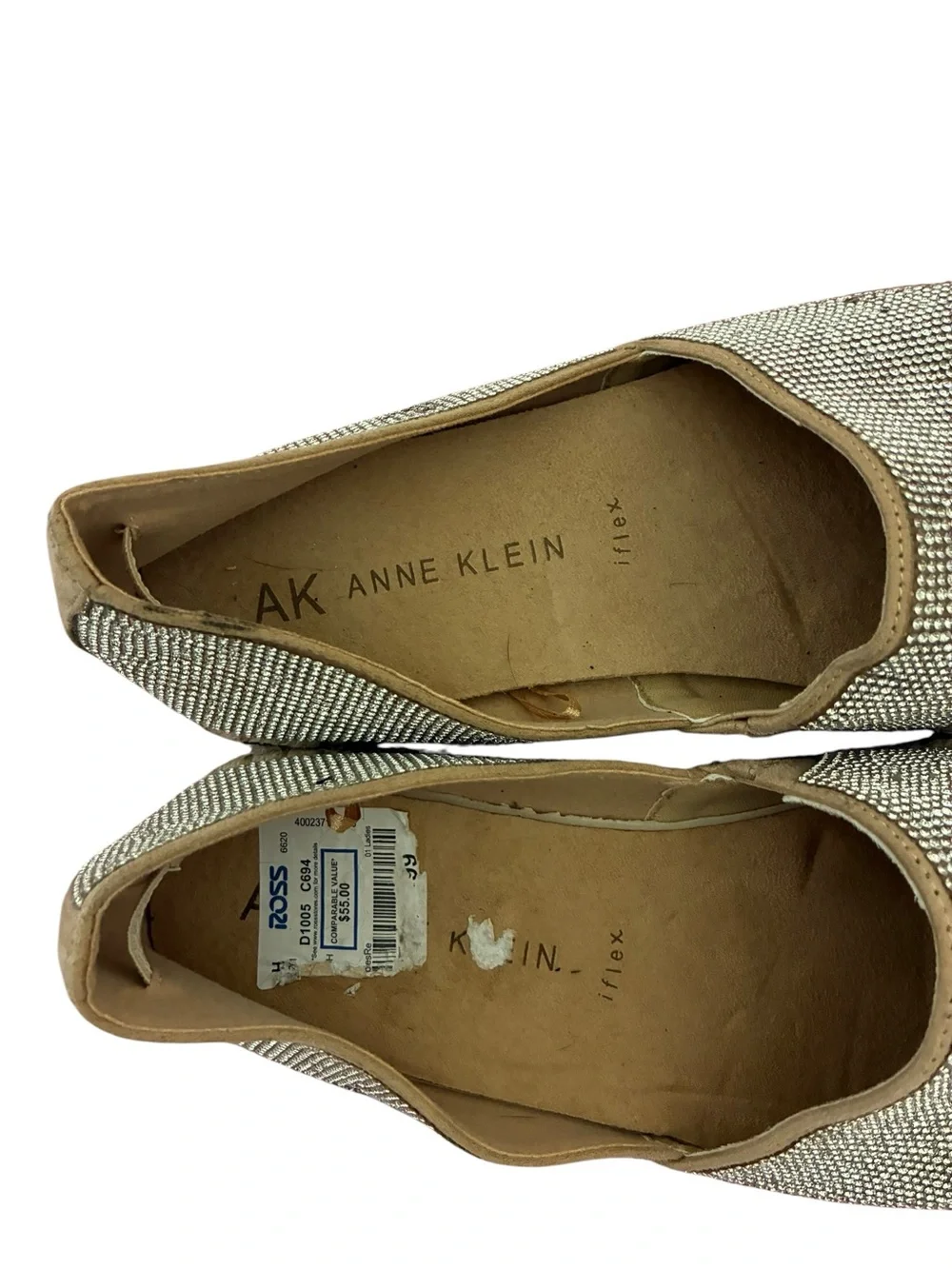 Anne Klein | rhinestone espadrille jute sole slip on shoes size 10